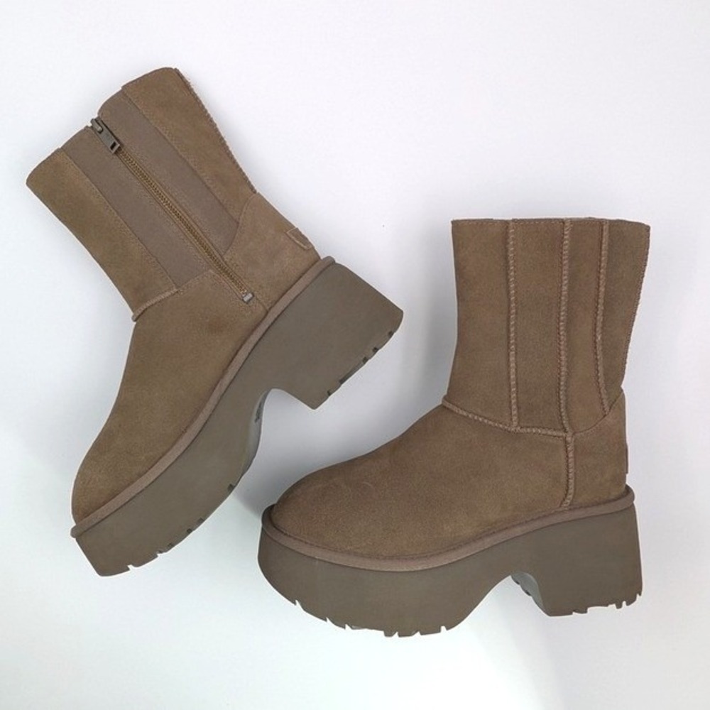 UGG Classic Twin Seam New Heights Boots Brown Suede Platform Women 7 Gorpcore